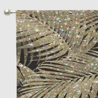 Sparkling Palm Leaves Gold Black ID831 Blackout Curtains