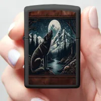 Wolf's Moonlight Serenade Zippo Lighter