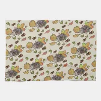 Cute hand drawn fall hedgehog saying Thank you Kitchen Towel