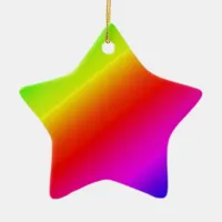 Colorful Rainbow Gradient Diagonal Blend Ceramic Ornament