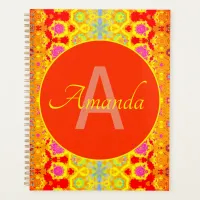 Cute Girly Boho Pattern Pink Orange Yellow Blue Planner