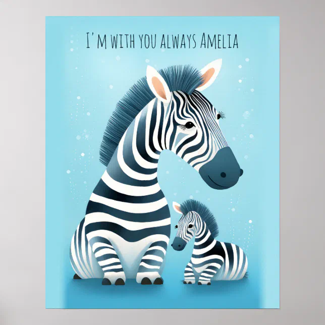 Jungle Safari Zebra | Animal Nursery Art Poster