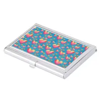 Multicolored Watercolor Hearts Business Card Case