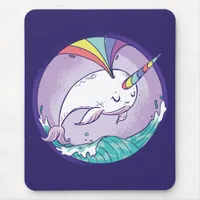 Rainbow Narwhal Mouse Pad