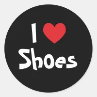 I Love Shoes Classic Round Sticker