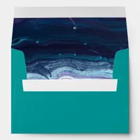 Blue  Monogram Abstract Envelope