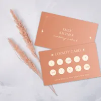 Simple Terracotta Gradient Makeup Artist Marketing Loyalty Card