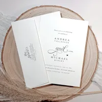 Elegant Romantic Heart All in One Wedding Wedding Invitation