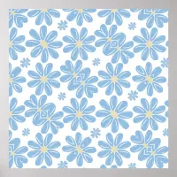 Blue Floral Pattern -