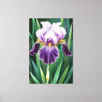 *~* Lone Iris  Flower Artsy Iris Painting AP84 Canvas Print