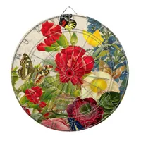 Vintage Flower Bouquet with Butterflies Dart Board