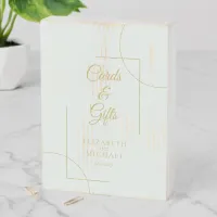 Geometric Wedding Cards & Gifts Gold/Mint ID477 Wooden Box Sign