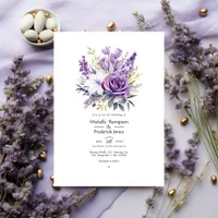 Digital Lavender Floral Wedding Invitation