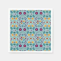 Pretty Folk Art Flowers Pattern Napkins