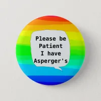 Asperger's syndrome autistic spectrum button