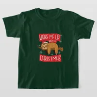 Adorable Sloth Wake Me Up When Its Christmas T-Shirt