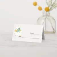 Adorable Green Dinosaur Egg Themed Baby Events Place Card