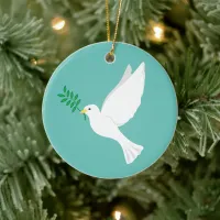 Peace Be With You White Dove Ceramic Ornament