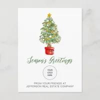 Vintage Christmas Tree Company Logo Business  Holiday Postcard