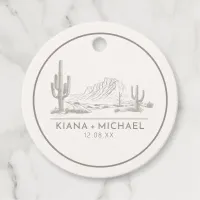 Desert Vibes Wedding Landscape Ivory ID1019 Favor Tags