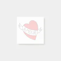 Valentine Romantic Amour Retro Love Heart Post-it Notes