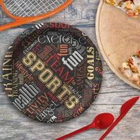 Fitness Word Cloud Red/White ID284 Paper Plates