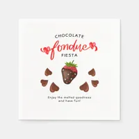 Chocolate Fondue Fiesta Strawberry Hearts Birthday Napkins