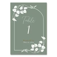 Natural Chic Wedding Table Number