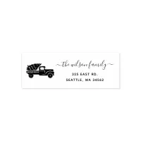 Christmas Tree Truck Holidays Return Address Self-inking Stamp