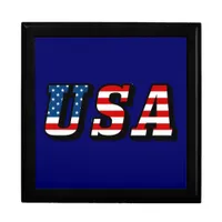 USA Flag Text Gift Box