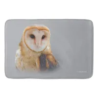 A Serene Barn Owl Bathroom Mat