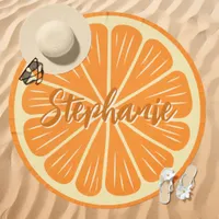 Orange Slice Custom Name Beach Towel