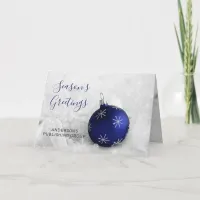 Elegant Snow Scene Navy Ornament Company Holiday