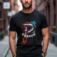 Customizable Bold Urban Spray Paint Monogram "P" T-Shirt