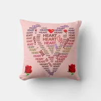 Words of Heart Square Pillow