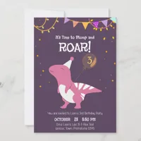 Stomp and Roar 3rd Birthday Invitation