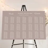 Modern Rustic Pampas Beach Wedding Seating Chart Foam Board