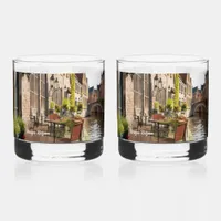 Bruges Belgium Sketch Medieval | Whiskey Glass