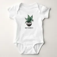 Potted Succulent Houseplant Custom Baby Bodysuit