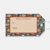 Cute Gingerbread Houses and Trees Gift Tags