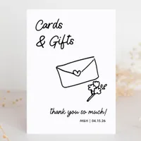 Cards and Gifts Whimsical Minimalist Wedding Sign