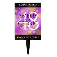 Elegant 48th Amethyst Wedding Anniversary Cake Topper