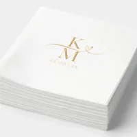 Love Calligraphy Initials Heart Swash ID940 Foil Napkins