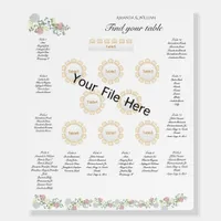 Finely flourished wedding seating chart with plan foam board