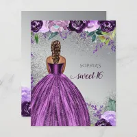 Budget Silver Purple Dress Sweet 16 birthday