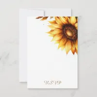 Rustic Sunflower Country Wedding RSVP Card