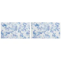 Modern Blue and White Coastal Leaf Pillow Case