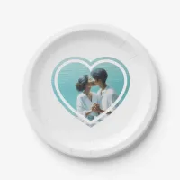 Personalized Heart Shaped  Photo Wedding  Paper Plates