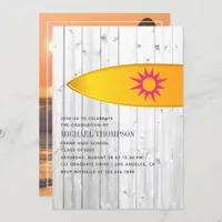 Surfer Beach themed Graduate Party Invitation