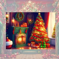 Traditionally Vintage style Christmas tree  Poster